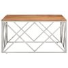 Coffee Table Silver Stainless steel 39.4 in Appealing Design