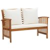 Garden Lounge Set Cream White, Wooden Solid Acacia wood Large