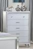 Mirror Framed Chest Made With Wood in Silver Color