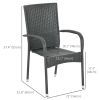 Stackable Rattan Outdoor Dining Chair with Cushions Cream White Patio Comfort