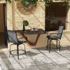 Outdoor Bar Stools Set of 2 with 360 Swivel for Patio Enjoyment Bar Height, Gray