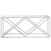 Coffee Table Silver Stainless Steel and Tempered Glass Medium