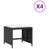 Patio Stool Black, Cream white