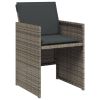Patio Chair Gray PE rattan One Size Removable Covers