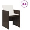 Patio Chair Brown Poly Rattan Medium Foldable Patio Chair