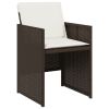 Patio Chair Brown Poly Rattan Medium Foldable Patio Chair