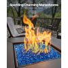 Fire Glass, 10LBS / 4.5KG High-Temperature Resistant Fireplace Rocks, 1 Inch / 25.4 mm Reflective Firepit Glass Diamond Beads
