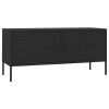 TV Cabinet Black Steel Medium Adjustable Feet TV Cabinet