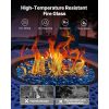 Fire Glass, 10LBS / 4.5KG High-Temperature Resistant Fireplace Rocks, 1 Inch / 25.4 mm Reflective Firepit Glass Diamond Beads