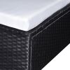Lounge Set Black PE Rattan Large Modular Lounge Set