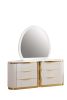 Gold Detailed 6-Drawer Dresser made with Wood in White