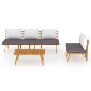 Garden Lounge Set Dark grey, White