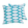 16.54" x 16.54" Set of 2 Teal and White Polka Dot Throw Pillows