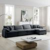 Corduroy Sofa Modern Upholstered 4 Seater with with 1 Footstool Corduroy Fabric Sofa , Office Living Room Apartment Comfort Sofa