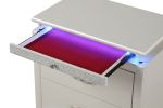 LED Night Stand Made with Wood in Milky White