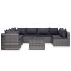 Sofa Set Grey Poly rattan Medium Modular Outdoor Sofa Set