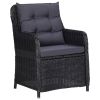 Rattan Chair Set of 2 Black and Dark Grey