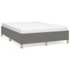 Bed Frame Dark Gray Polyester Queen Bed Frame Rectangular