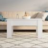 Coffee Table White Engineered wood Medium Adjustable