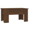 Coffee Table Brown Oak Engineered Wood Medium Adjustable Armrests