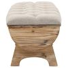 Storage Bench Natural wood and beige