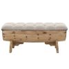 Storage Bench Natural wood and beige
