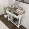 PPL Console Table for Entryway with 2 Drawers, 30 Inch Long Entryway Table w/Open Storage Shelves and Handmade Metal Handle