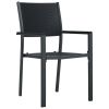 Garden Chair Set of 2 Black Plastic and steel Standard