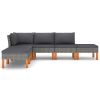 Garden Lounge Set Grey PE rattan Medium Removable Covers