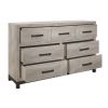 Attractive Gray Finish 1pc Dresser of 7x Drawers Metal Bar Hardware Premium Melamine Board Wooden Bedroom Furniture