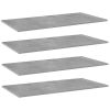 Shelf Set of 4 Concrete Grey Engineered Wood 39.4 x 19.7 x 0.6 in