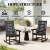 2-piece outdoor rocking chair, terrace chair, armchair, black