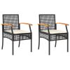 Garden Chair Set of 2 Black and brown