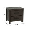 2 Drawers Nightstand In Espresso