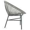 Moon Chair Grey Polyethylene Rattan Moon Chair Round Modern