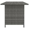Dining Table Grey PE rattan, Powder-Coated Steel Medium