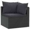 Garden Sofa Black Poly Rattan Medium Modular Garden Sofa