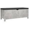 Storage Box Concrete Grey Engineered Wood, Faux Leather Medium