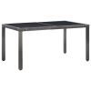 Dining Set Grey Polyethylene Rattan 7 Piece Set