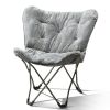 Faux Fur Butterfly Chair for Kids and Teens, Gray