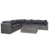 Sofa Set Grey Poly rattan Medium Modular Outdoor Sofa Set