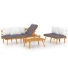 Garden Lounge Set Dark grey, White