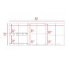Yuma 150" Wall Cabinet, Two Close Cabinets, Two Open Shelves