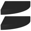 Corner Shelf Set of 2 Black Honeycomb MDF, metal
