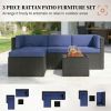 3-piece terrace furniture set, outdoor furniture set, garden set, navy blue
