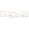 Garden Lounge Set White and Anthracite Solid Pine Wood Large