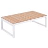 Patio Furniture Set Set of 5 White and brown Aluminum and WPC