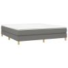 Bed Frame Dark Gray Polyester, Plywood, Engineered Wood King