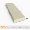 Chaise Lounge Cushion, 4" Thick Outdoor Lounge Chair Cushions with Ties for Patio, 26" x 80â€¯", Cream White