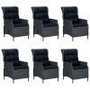 Outdoor Dining Set Dark Grey, Black